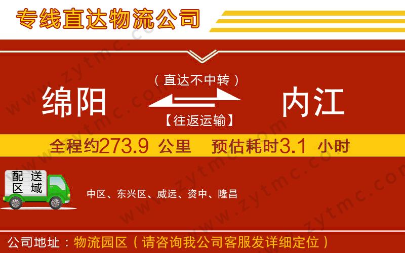 綿陽到內江物流專線