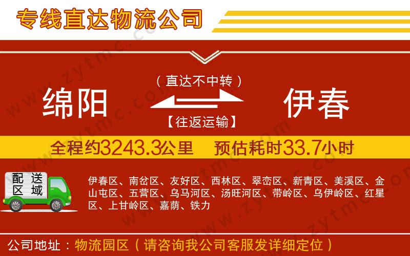 綿陽(yáng)到伊春物流公司