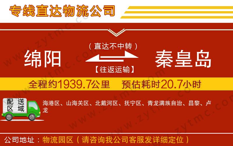 綿陽到秦皇島物流公司