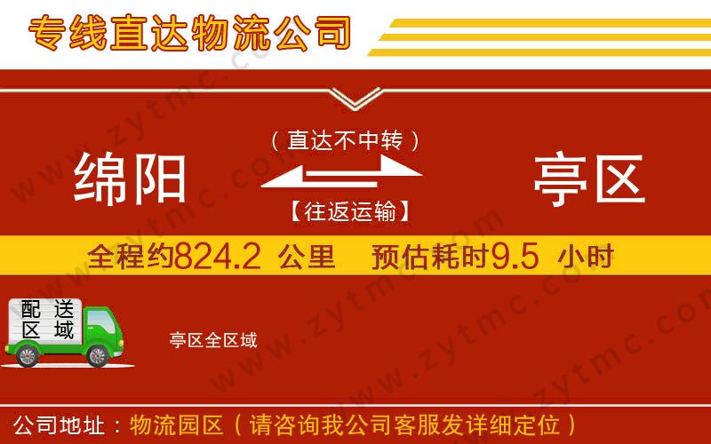 綿陽到猇亭區(qū)物流專線