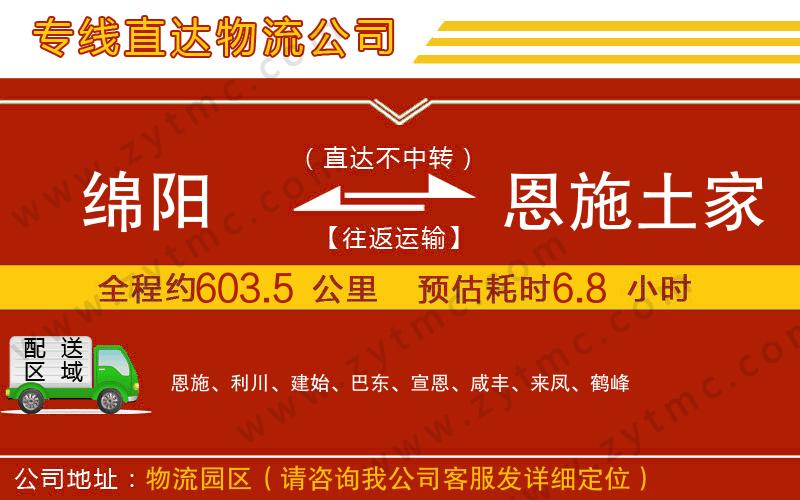 綿陽到恩施土家族苗族自治州物流專線