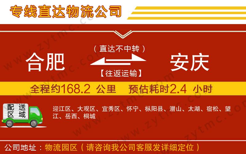 合肥到安慶物流專線